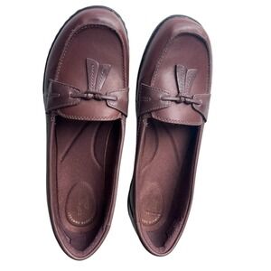 Clarks Brown‎ Leather Slip On Loafers Comfort Shoes Size 10
